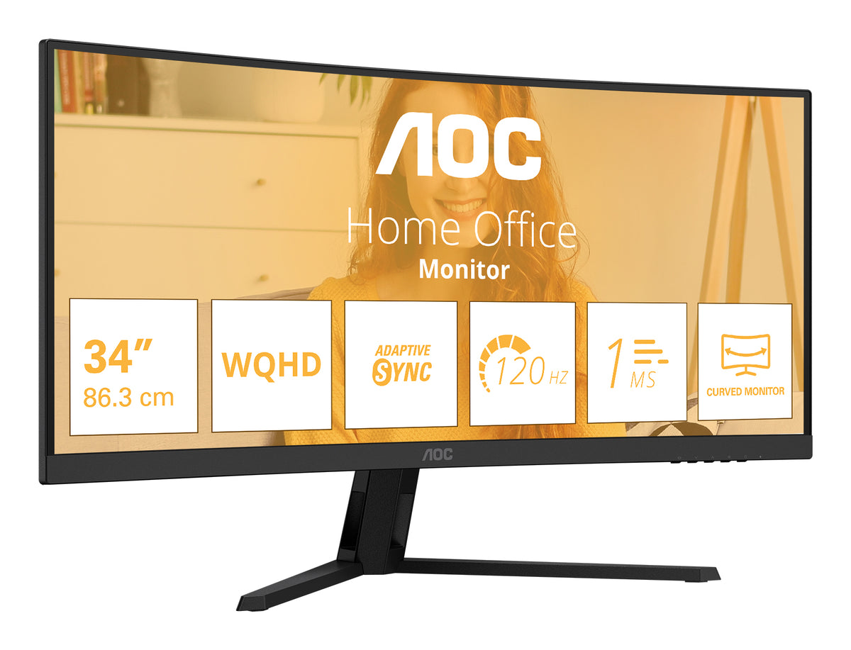 AOC B3 CU34B3E Computerbildschirm 86,4 cm (34") 3440 x 1440 Pixel Wide Quad HD LED Schwarz
