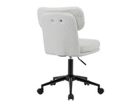 Equip 651023 Drehbarer Schreibtischstuhl, gepolsterter Chenille-Stuhl, Home-Office-Stuhl, höhenverstellbar, verchromtes Fußkreuz, Weiß
