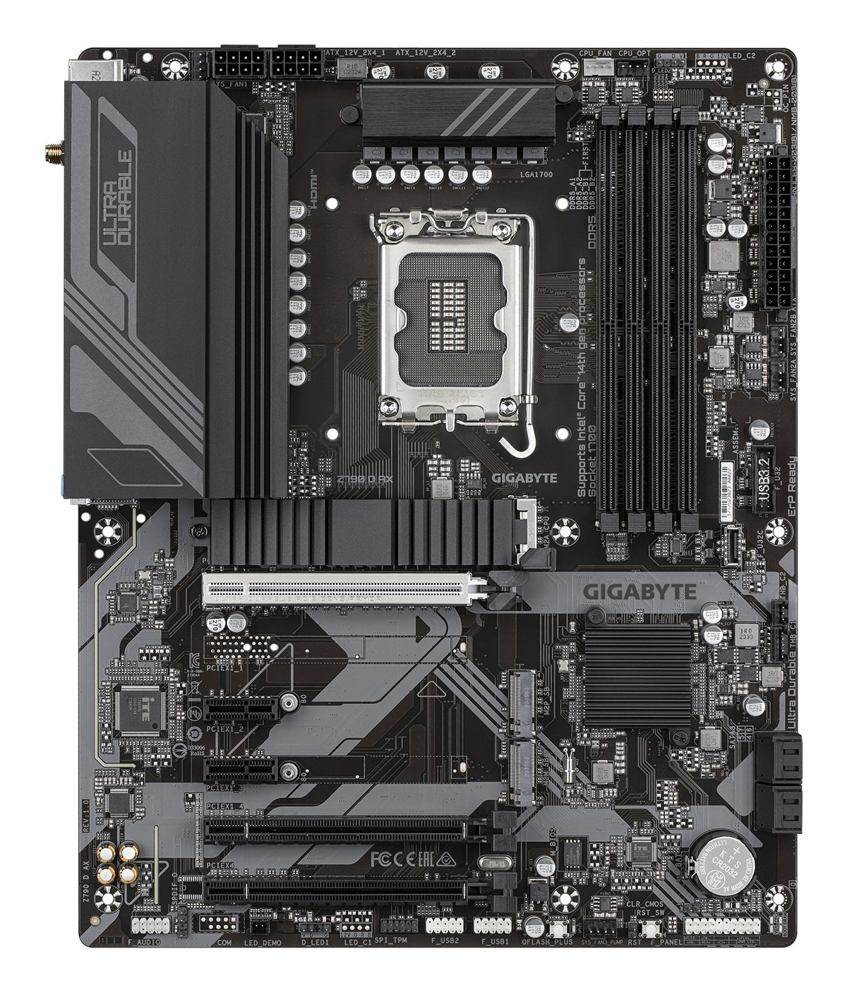 GIGABYTE Z790 D AX Motherboard - Unterstützt Intel Core 14. Generation CPUs, 12+1+1 Phasen Digital VRM, bis zu 7600MHz DDR5 (OC), 3xPCIe 4.0 M.2, Wi-Fi 6E, 2.5GbE LAN, USB 3.2 Gen 2