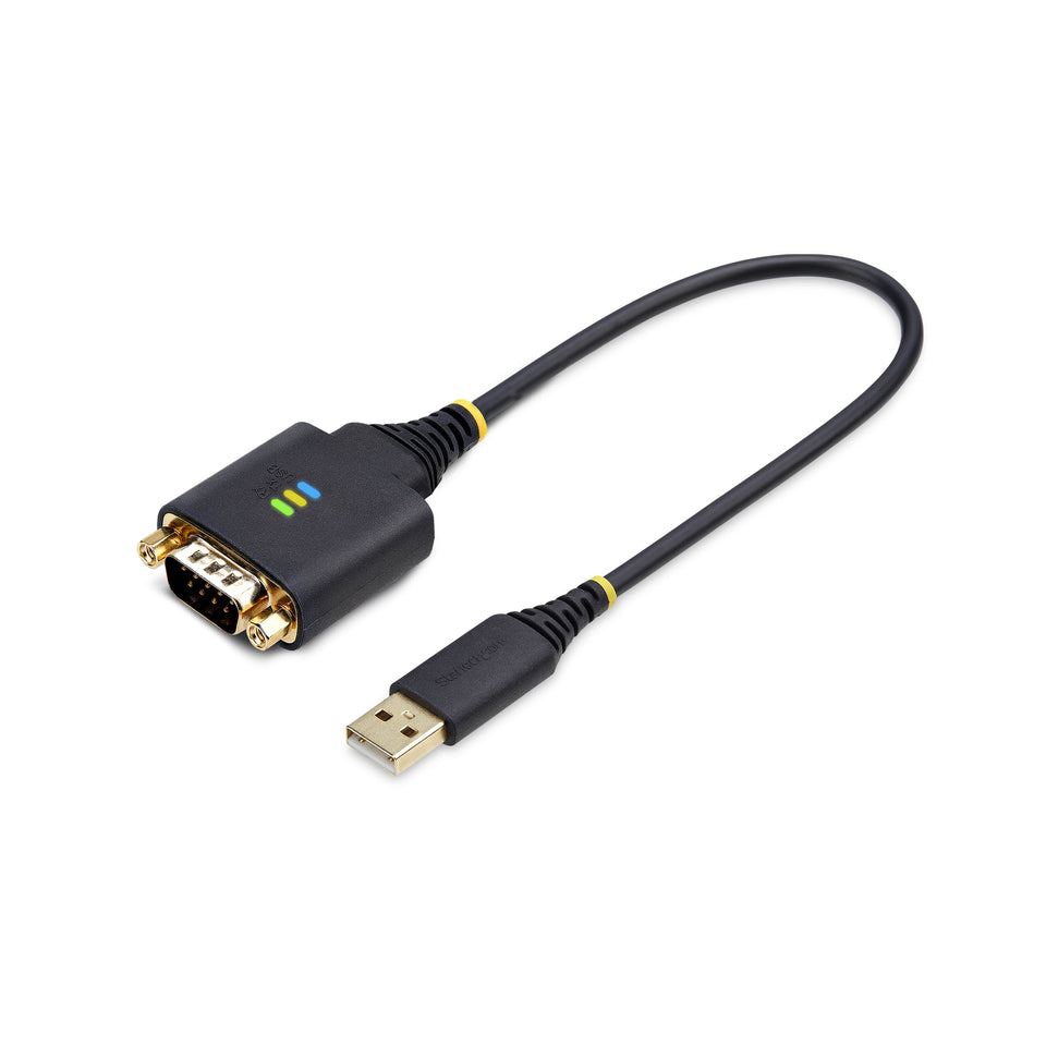 StarTech.com 30cm USB Seriell Adapterkabel, USB-A auf DB9 RS232, FTDI, COM Retention, LED, wechselbare DB9 Schrauben und Muttern, ESD-Schutz, Windows, macOS und Linux