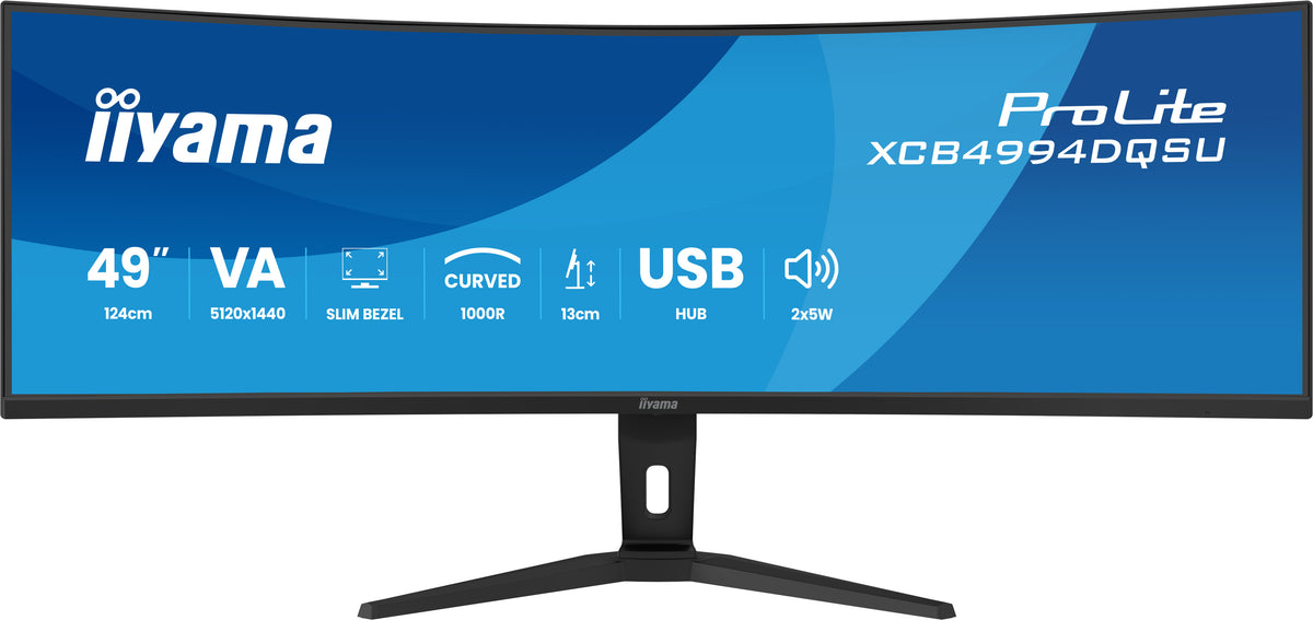 iiyama ProLite XCB4994DQSU-B1 Écran d'ordinateur 124,5 cm (49") 5120 x 1440 pixels Dual QHD LCD Noir