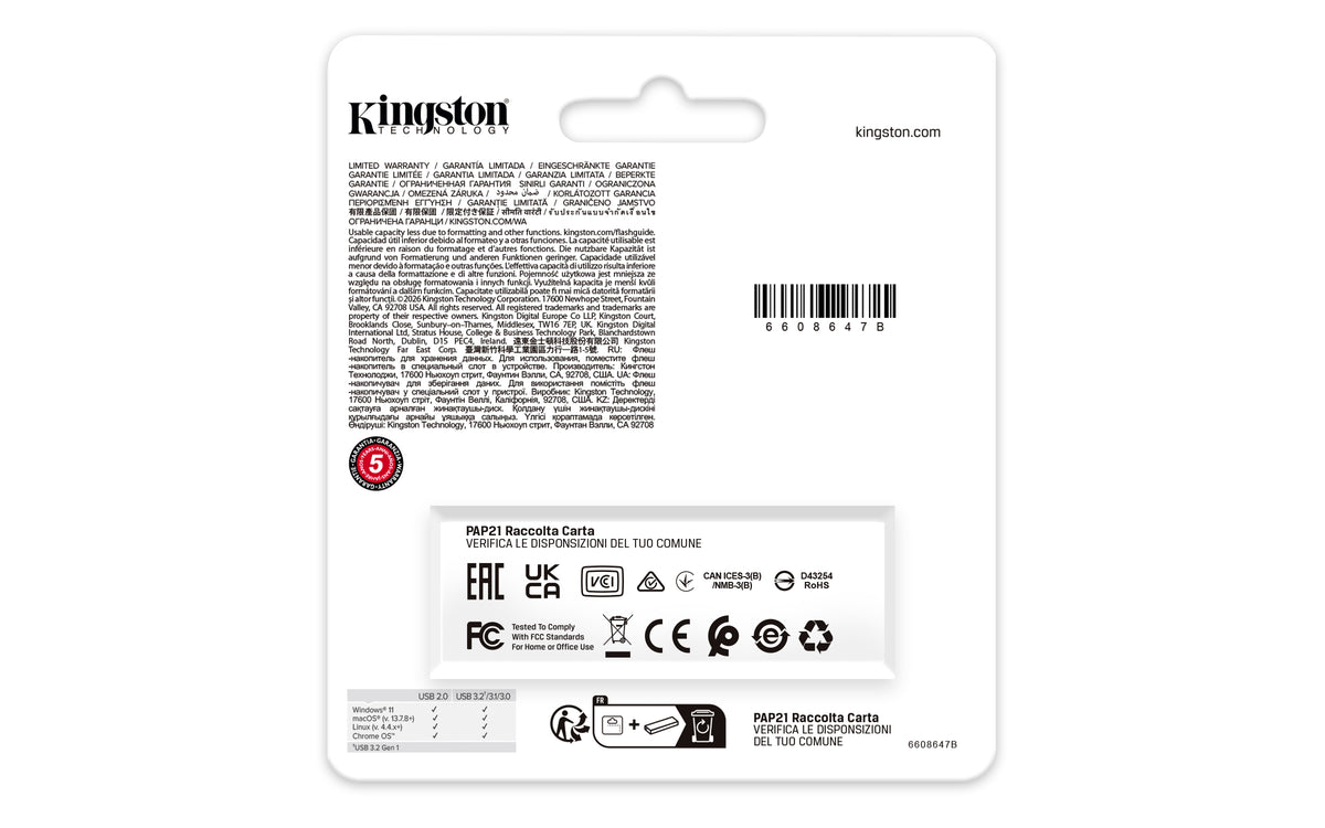 Kingston Technology DataTraveler 512GB Tragbarer USB 3.2 Gen 1 Exodia Schwarz + Violett