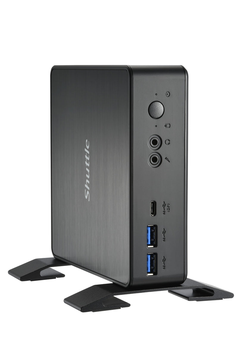 Shuttle XPC Nano PC NC40U, Intel Celeron 7305U, 1x HDMI, 1x DP,1xUSB-C/DP, 6x USB3.2, 1x 2.5" bay, 2x M.2, 1x LAN, RAID, 24/7 Dauerbetrieb, inkl. VESA & Stand
