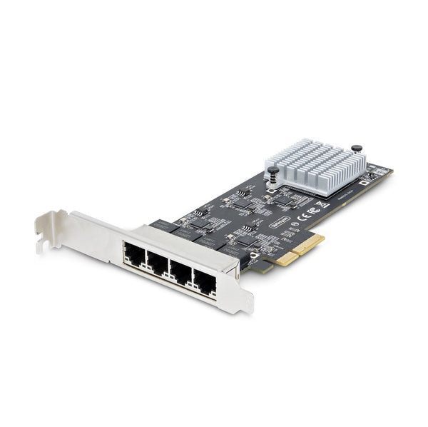 StarTech.com Carte réseau PCIe 2,5 Gbit à 4 ports, Intel I225-V, carte LAN d'ordinateur double port, carte réseau Multi-Gigabit, carte réseau de serveur PCI Express, adaptateur Ethernet 2,5 G