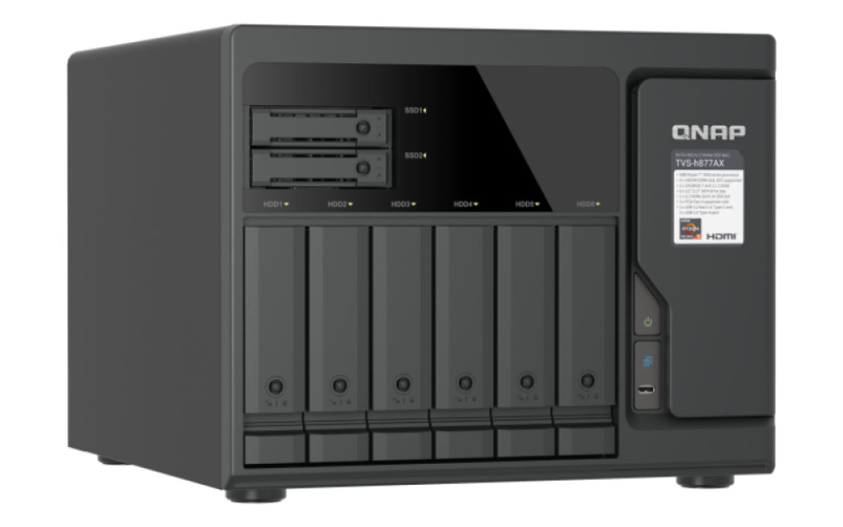 QNAP TVS-H877AX NAS Tower AMD Ryzen™ 5 16 GB DDR5 QNAP QTS Schwarz