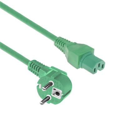 ACT Stromkabel Netzstecker CEE 7/7 Stecker (abgewinkelt) - C15 grün 1 m
