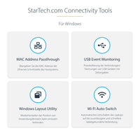 StarTech.com USB4-Dockingstation für zwei Monitore, Dual 4K mit 120Hz oder 8K mit 60Hz über HDMI, 100W Laptop-Ladung, 2,5GbE, USB-C Multi-Monitor-Dock, treiberlos