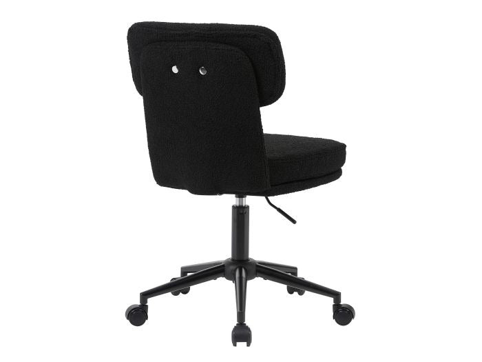 Equip 651024 Drehbarer Schreibtischstuhl, gepolsterter Chenille-Stuhl, Home-Office-Stuhl, höhenverstellbar, verchromtes Fußkreuz, Schwarz