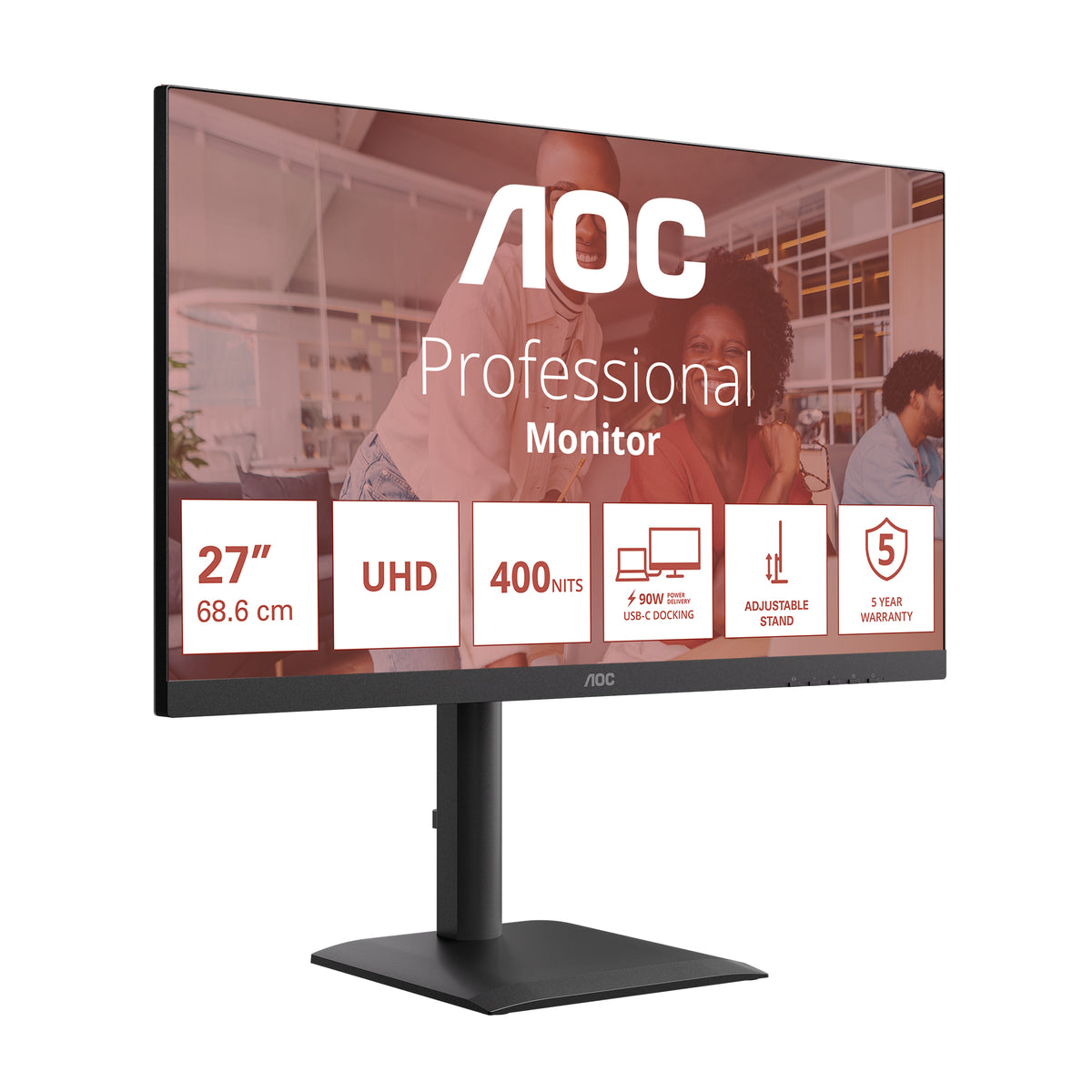 AOC E4 U27E4CV Computerbildschirm 68,6 cm (27") 3840 x 2160 Pixel 4K Ultra HD LED Schwarz