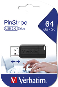 Verbatim PinStripe - USB-Stick 64 GB - Schwarz