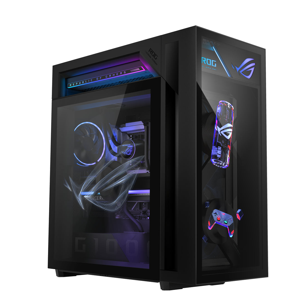 ASUS ROG GM1000TY-R9950X081W AMD Ryzen™ 9 9950X3D 64 GB DDR5-SDRAM 4 TB SSD NVIDIA GeForce RTX 5080 Windows 11 Home Tower PC Schwarz