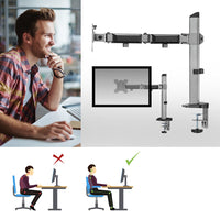 Supporto da tavolo per monitor ACT, 1 schermo fino a 32", grigio