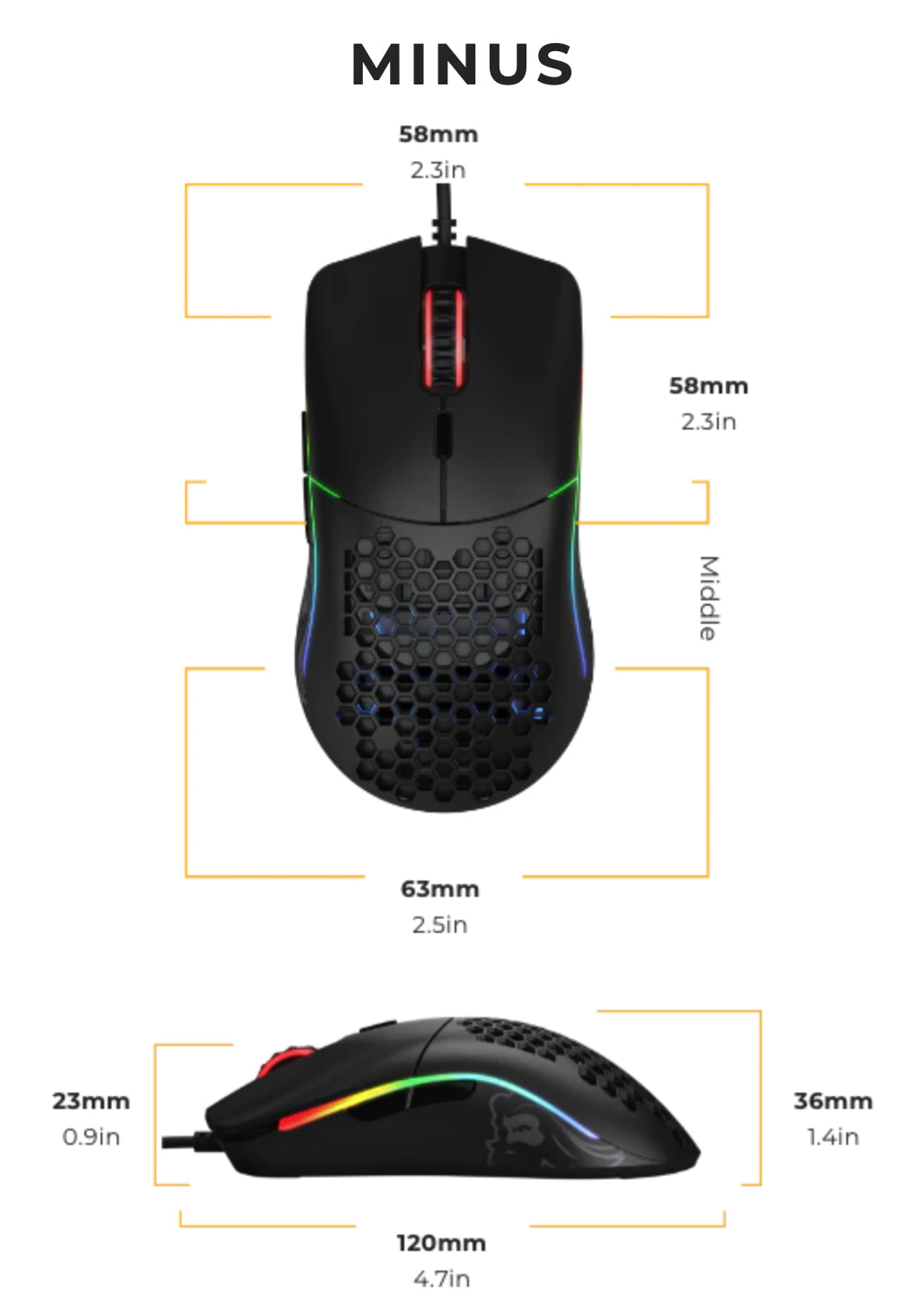 Glorious Gaming Model O- Maus rechts USB Typ-A Optisch 3200 DPI