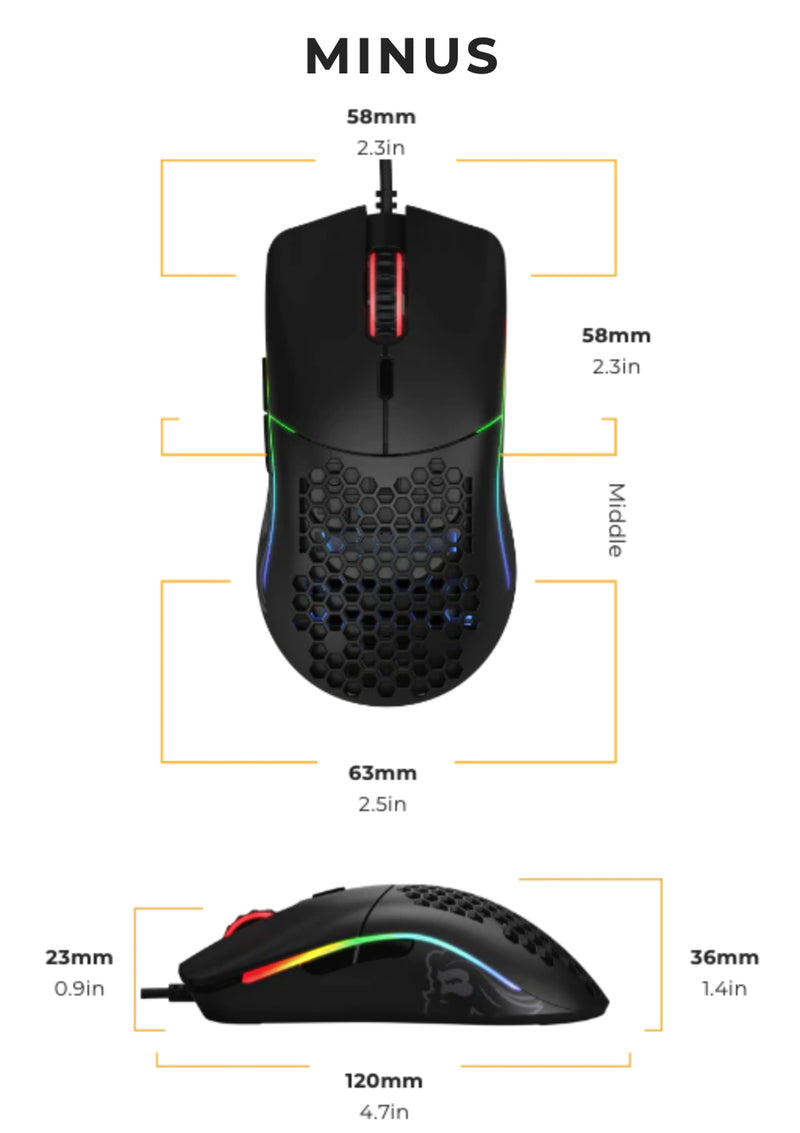 Glorious Gaming Model O- Maus rechts USB Typ-A Optisch 3200 DPI