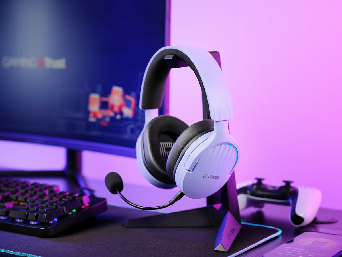 Trust GXT 491P FAYZO Kopfhörer Verkabelt & Kabellos Kopfband Gaming USB Typ-A Bluetooth Schwarz, Violett