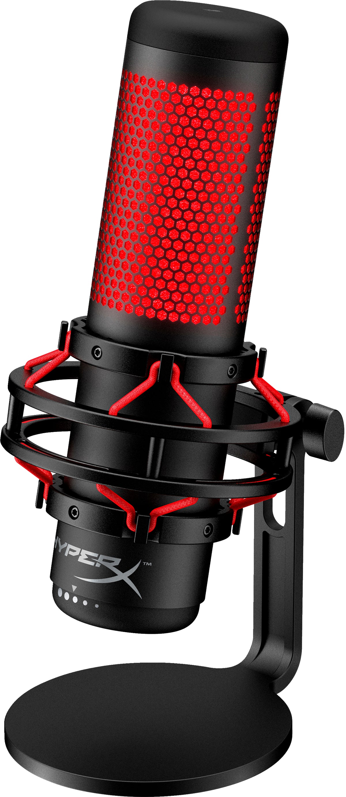 HyperX QuadCast - USB Microphone (Black-Red) - Red Lighting Rot PC-Mikrofon