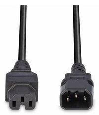 Lindy 30314 Stromkabel Schwarz 2 m C14-Koppler C15-Koppler
