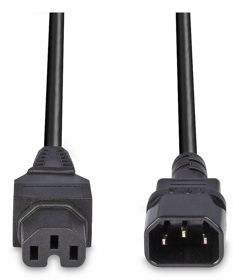 Lindy 30314 Stromkabel Schwarz 2 m C14-Koppler C15-Koppler