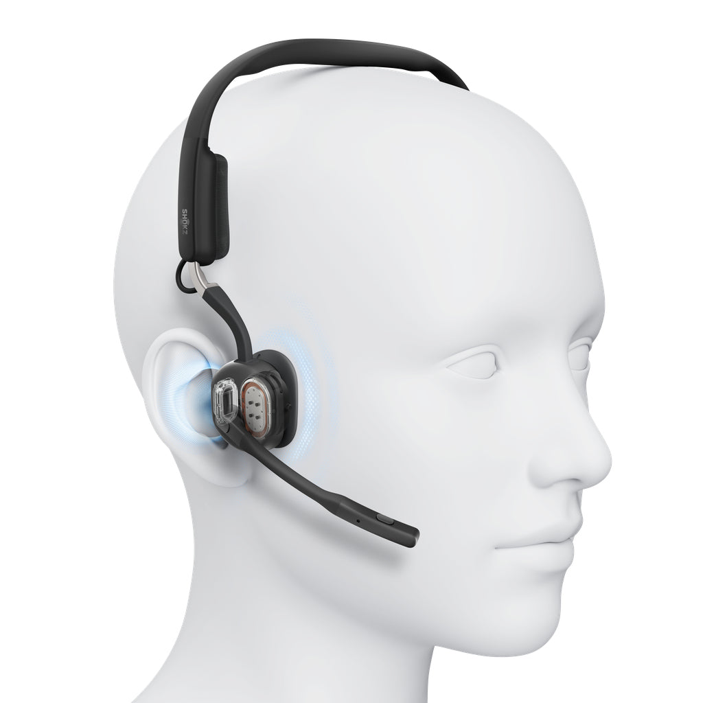 SHOKZ Openmeet Kopfhörer Kabellos Ohrbügel Büro/Callcenter USB Typ-C Bluetooth Schwarz