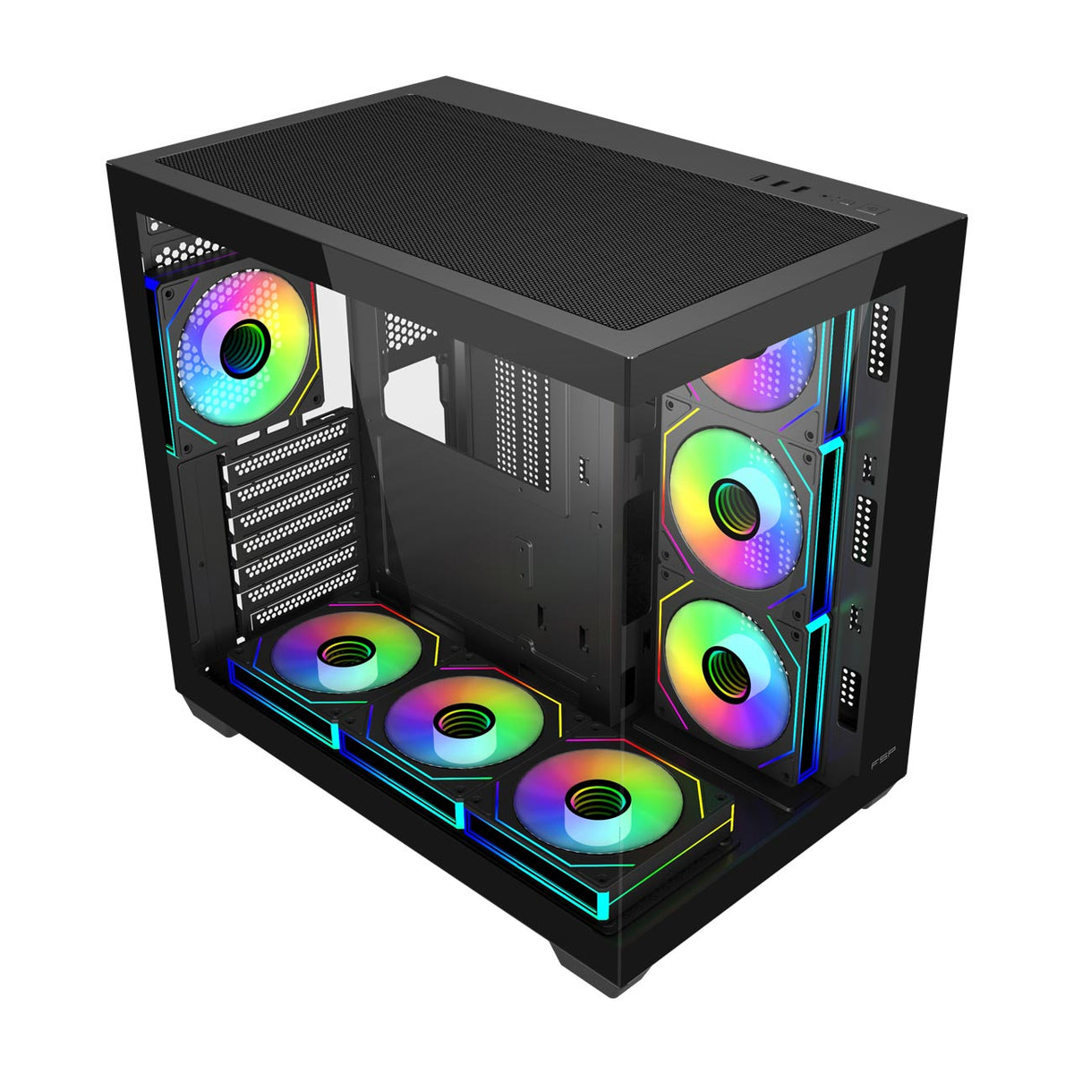 FSP M341-BA Gehäuse Midi Tower mITX, mATX, ATX Schwarz ARGB