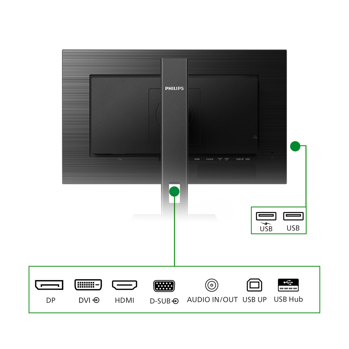 Philips 242B1G/00 Computerbildschirm 60,5 cm (23.8") 1920 x 1080 Pixel Full HD LED Schwarz