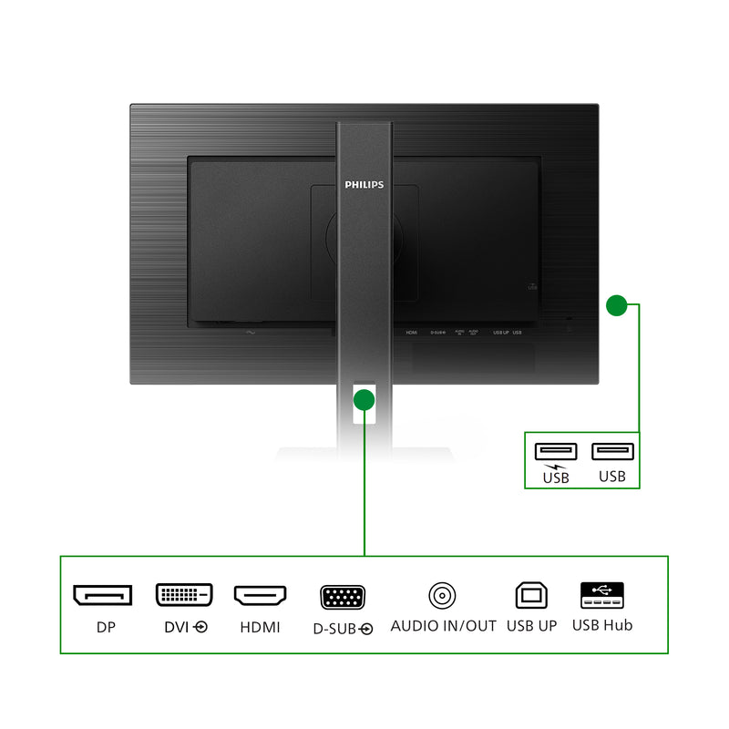 Philips 242B1G/00 Computerbildschirm 60,5 cm (23.8") 1920 x 1080 Pixel Full HD LED Schwarz