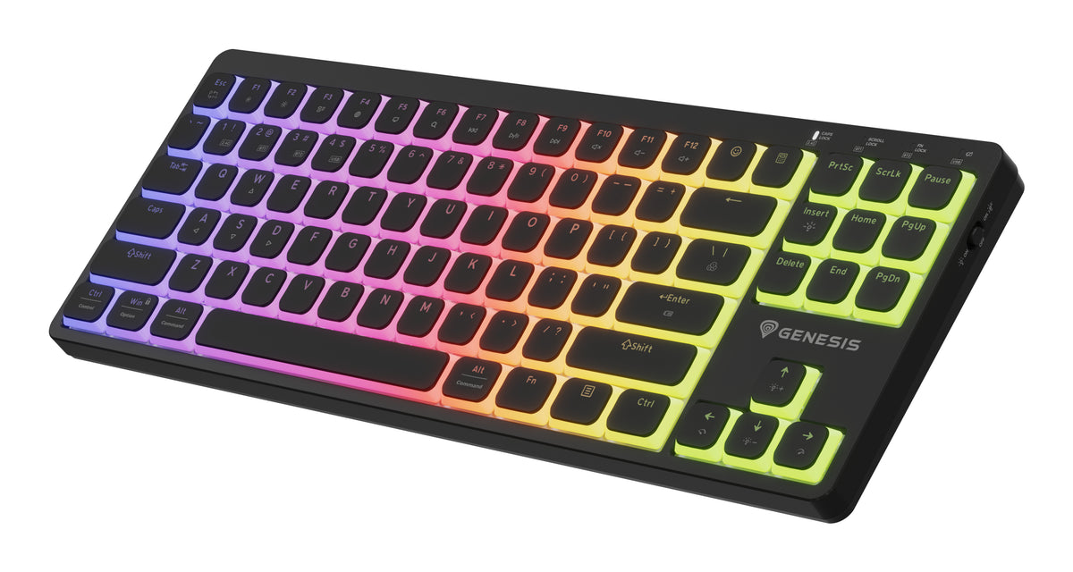 GENESIS Thor 430 TKL Wireless Tastatur Gaming USB + RF Wireless + Bluetooth QWERTY US Englisch Schwarz