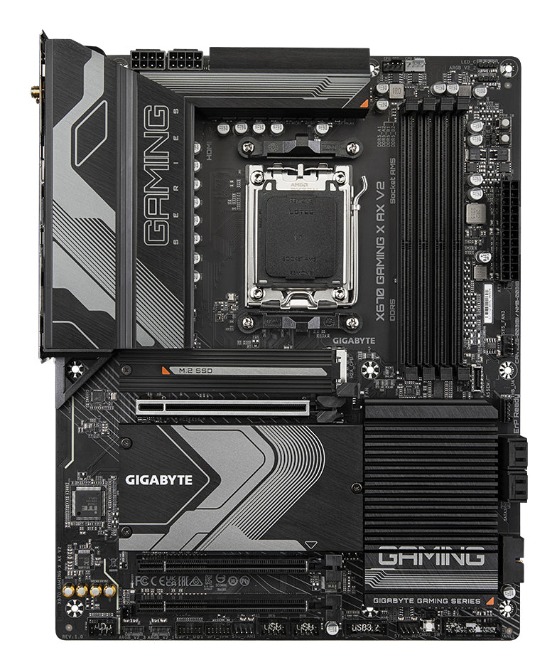GIGABYTE X670 GAMING X AX V2 Mainboard - Unterstützt AMD Ryzen 7000 CPUs, 14+2+2 phases VRM, up to 8000MHz DDR5 (OC), 1xPCIe 5.0 + 3xPCIe 4.0 M.2, Wi-Fi 6E, 2.5GbE LAN, USB 3.2 Gen 2x2