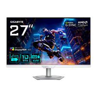 GIGABYTE M27UP ICE 27” 4K UHD Gaming-Monitor - Dual-Modus (4K 160Hz oder FHD 320Hz), 3840 x 2160, 1ms, 350 cd/m², FreeSync Premium, DisplayHDR400, HDMI 2.1, DisplayPort 1.4