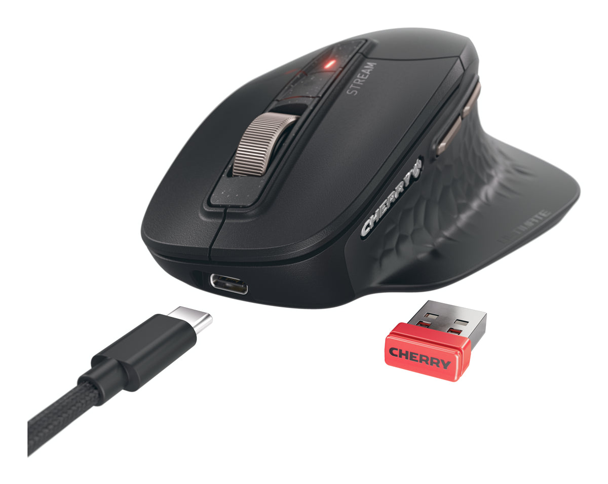 CHERRY Stream desktop ultimate Tastatur Maus enthalten Heimbüro USB + RF Wireless + Bluetooth QWERTZ Deutsch Schwarz