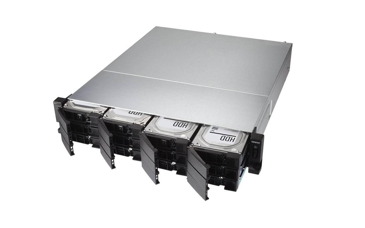 QNAP TS-H1886XU-RP-R2 NAS Rack (3U) Intel® Xeon® D D-1622 16 GB DDR4 0 TB QuTS hero Schwarz, Grau