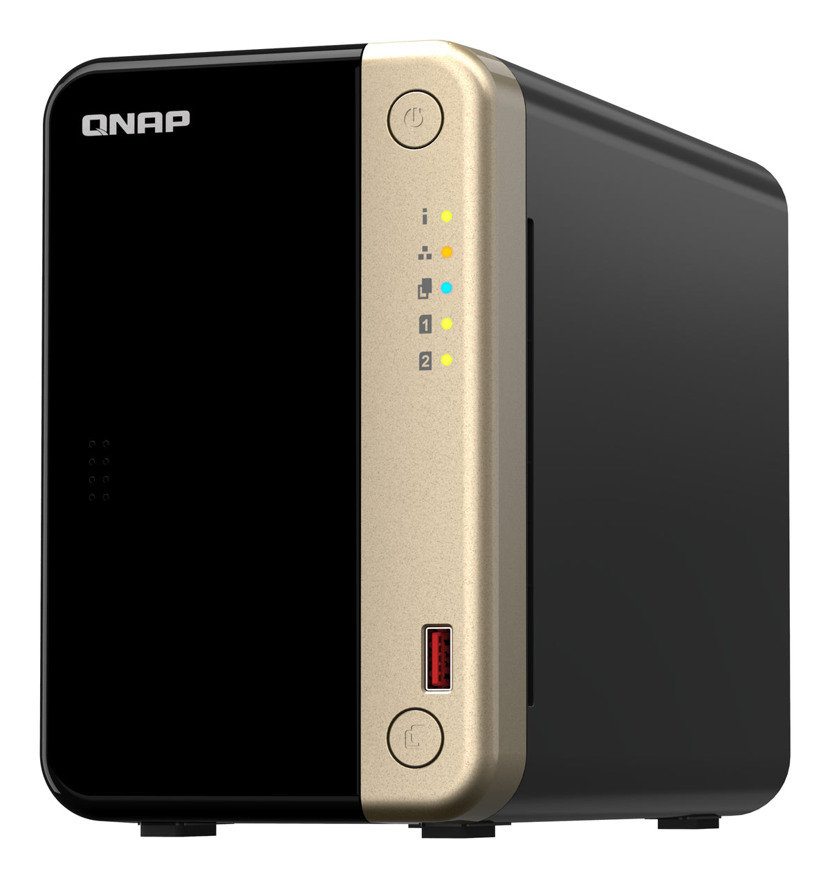 QNAP TS-264 NAS Tower Intel® Celeron® N5095 8 GB 0 TB QNAP QTS Schwarz, Gold
