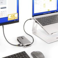 StarTech.com USB-C Multiport Adapter - USB C auf VGA/4K 60Hz HDMI Adapter - 3-Port USBC Hub - 100W PD - GbE - USB C Dockingstation/Laptop Dock - Mini/Reise Dock USB C Adapter - 30 cm Integ. Kabel mit Kabelschlitz
