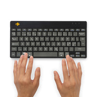 R-Go Tools Ergonomische Tastatur R-Go Compact Break, kompakte Tastatur mit Pausensoftware, QWERTY (NORDIC), Bluetooth, Schwarz