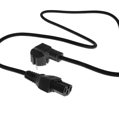 ACT Stromkabel Netzstecker CEE 7/7 Stecker (abgewinkelt) - C15 schwarz 2 m