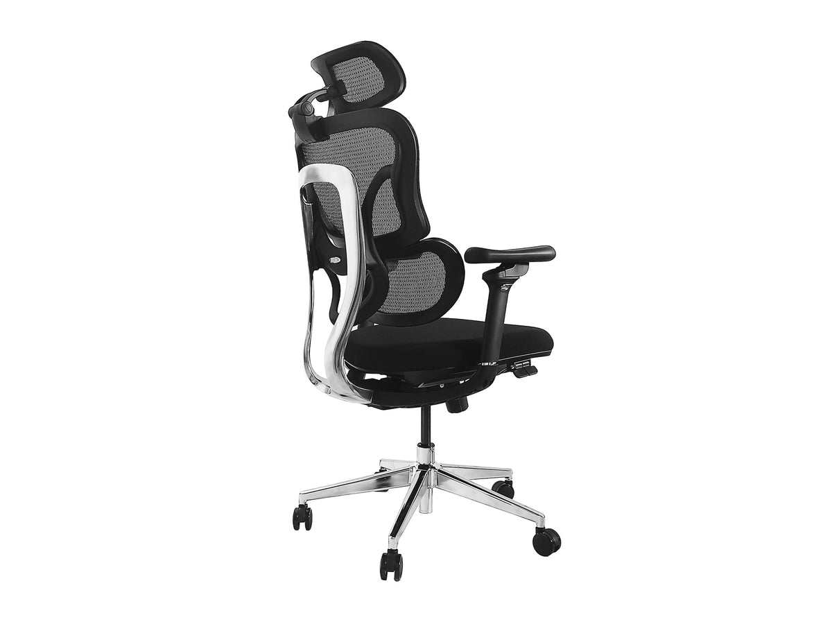 Equip Ergonomischer Premium-Bürostuhl mit Kopfstütze und Armlehnen, Schwarz