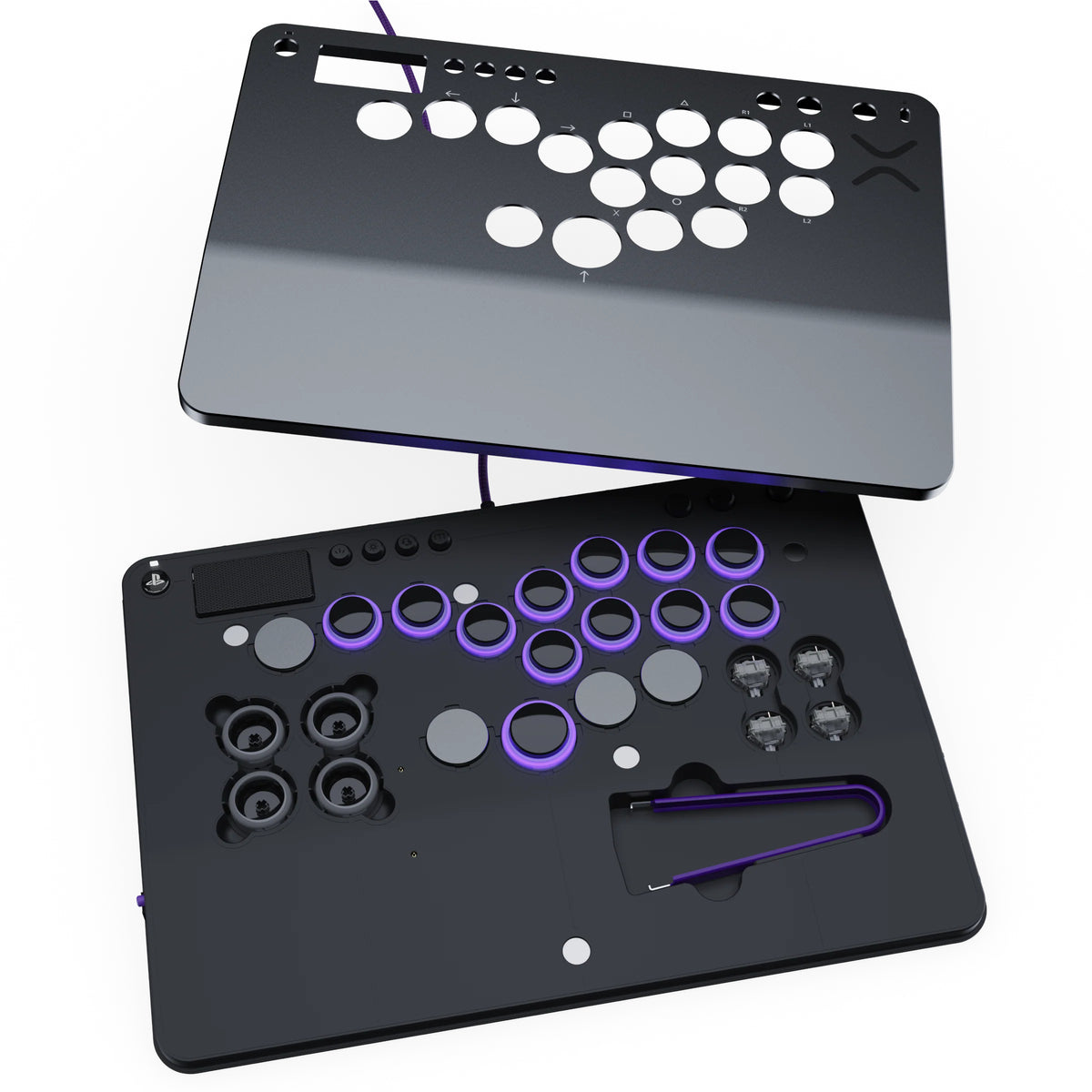 Turtle Beach Victrix Pro KO Leverless Fight Stick Grau USB Kampfstab Digital PC, PlayStation 4, PlayStation 5