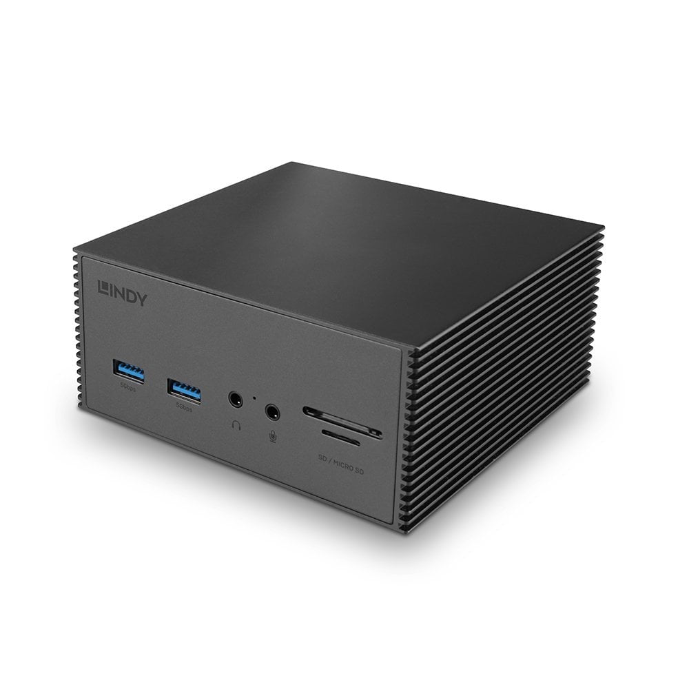 Lindy 43378 laptop-dockingstation & portreplikator Kabelgebunden USB 3.2 Gen 2 (3.1 Gen 2) Type-C Grau