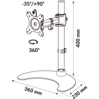 Techly Desk Stand for 1 Monitor 13 "-27" with Base h.400mm ICA-LCD 3400 68,6 cm (27") Tisch/Bank Schwarz