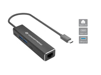 Conceptronic ABBY13B Gigabit Ethernet USB 3.2 Gen 1 Adapter mit USB-Hub, GbE, USB-A x 2, USB-C x 2