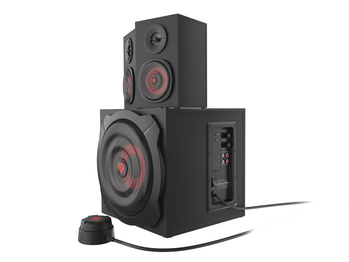 GENESIS Helium 610BT Lautsprecherset 60 W PC/Laptop Schwarz, Rot 2.1 Kanäle 2-Wege 30 W Bluetooth