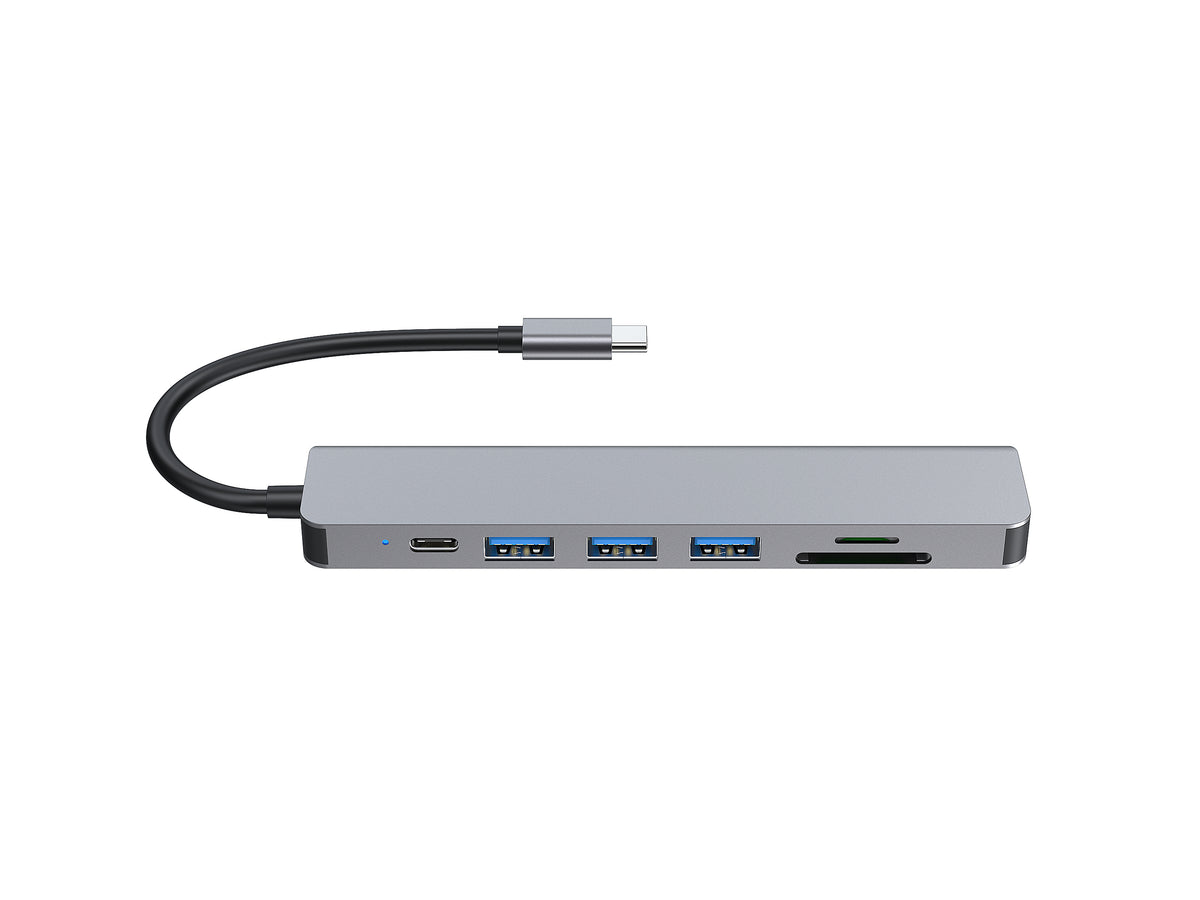 Equip USB-C 7-in-1 Multifunktionsadapter, HDMI 4K/60Hz, USB 3.2 Gen1 x 3, TF/MICRO SD, 100W USB PD
