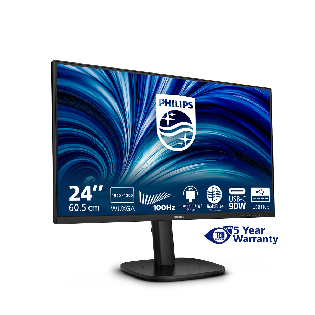 Philips 3000 series 24B2U3301D/00 Computerbildschirm 61,2 cm (24.1") 1920 x 1200 Pixel WUXGA LCD Schwarz