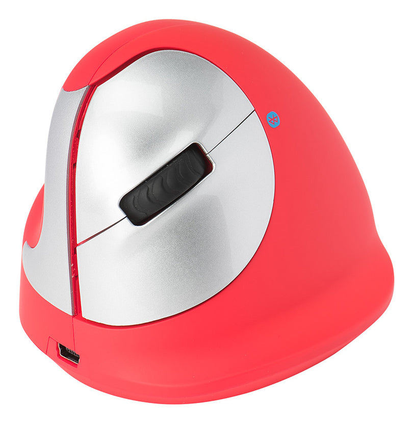 R-Go Tools R-Go HE Sport, Ergonomische Maus, Mittel (Handlänge 165-185mm), linkshändig, Bluetooth, Rot