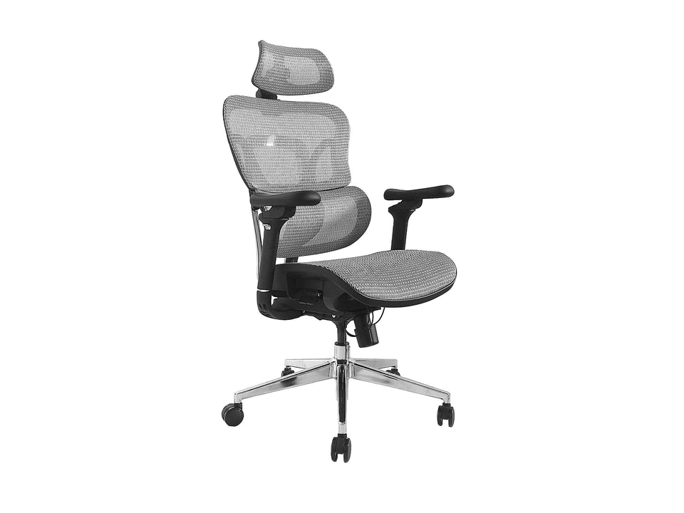 Equip Fauteuil de bureau ergonomique premium avec appuie-tête et accoudoirs, Gris