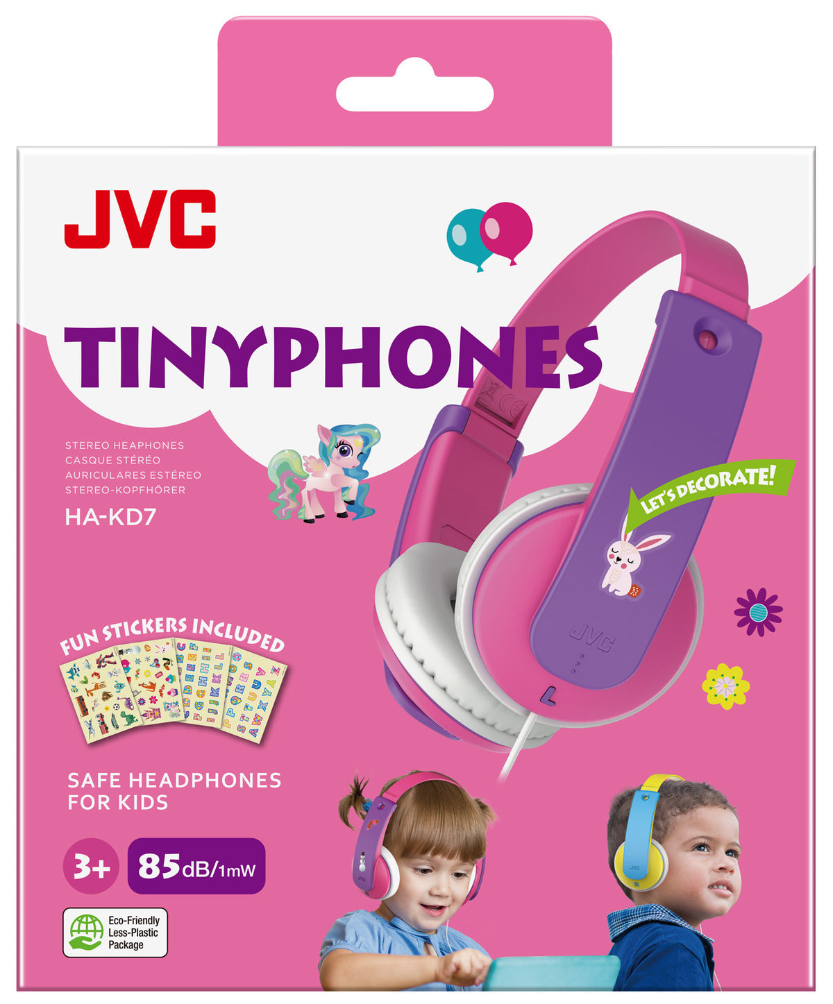JVC HA-KD7 Kopfhörer Kabelgebunden Kopfband Musik Pink, Violett