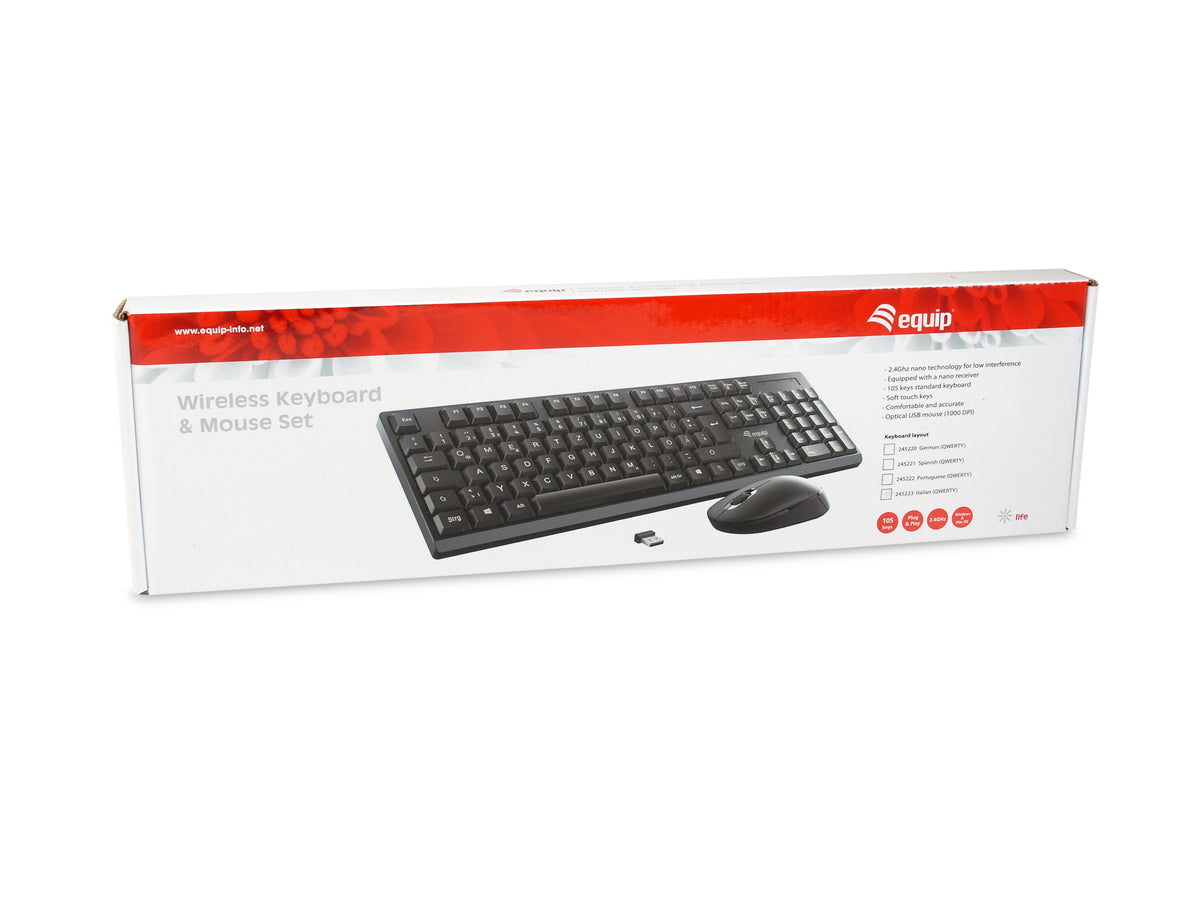 Equip Kabelloses Tastatur- und Mausset, DE Layout (QWERTZ)