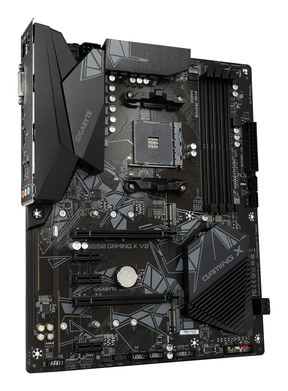 GIGABYTE B550 Gaming X V2 Mainboard – AMD Ryzen 5000 CPUs, 10+3 Phasen VRM, bis zu 4733 MHz DDR4, 1xPCIe 4.0 + 1xPCIe 3.0 M.2, 1GbE LAN, USB 3.2 Gen 2