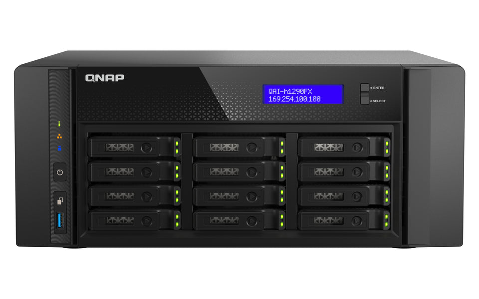 QNAP QAI-h1290FX NAS tour EPYC 7302P 128 Go DDR4 0 To QuTS hero Noir