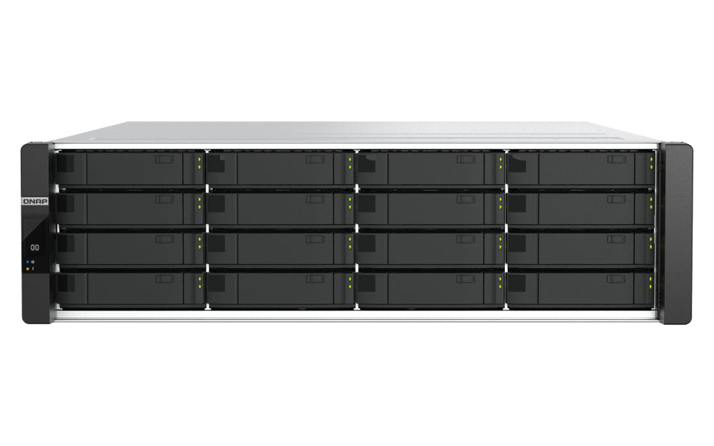 QNAP ES1686dc R2 NAS Rack (3U) Intel® Xeon® D D-2123IT 32 GB DDR4 0 TB QNAP QES Schwarz, Grau